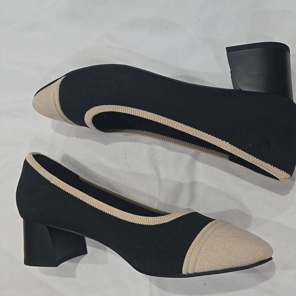 Vivaia Julie Pro Almond Cap Toe Knit Pumps Size 40 NIB - Picture 6 of 10